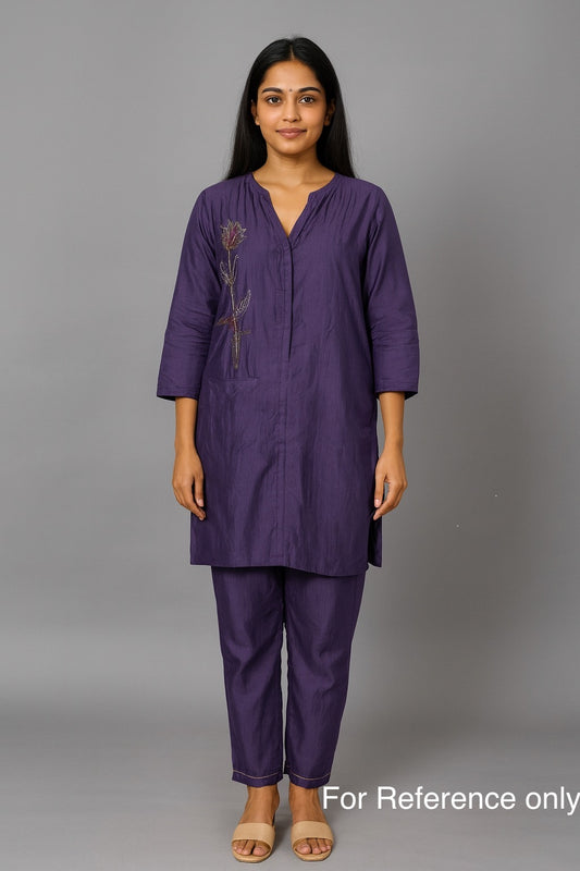 Daily Wear Purple Co-Ord Set – Rayon Fabric