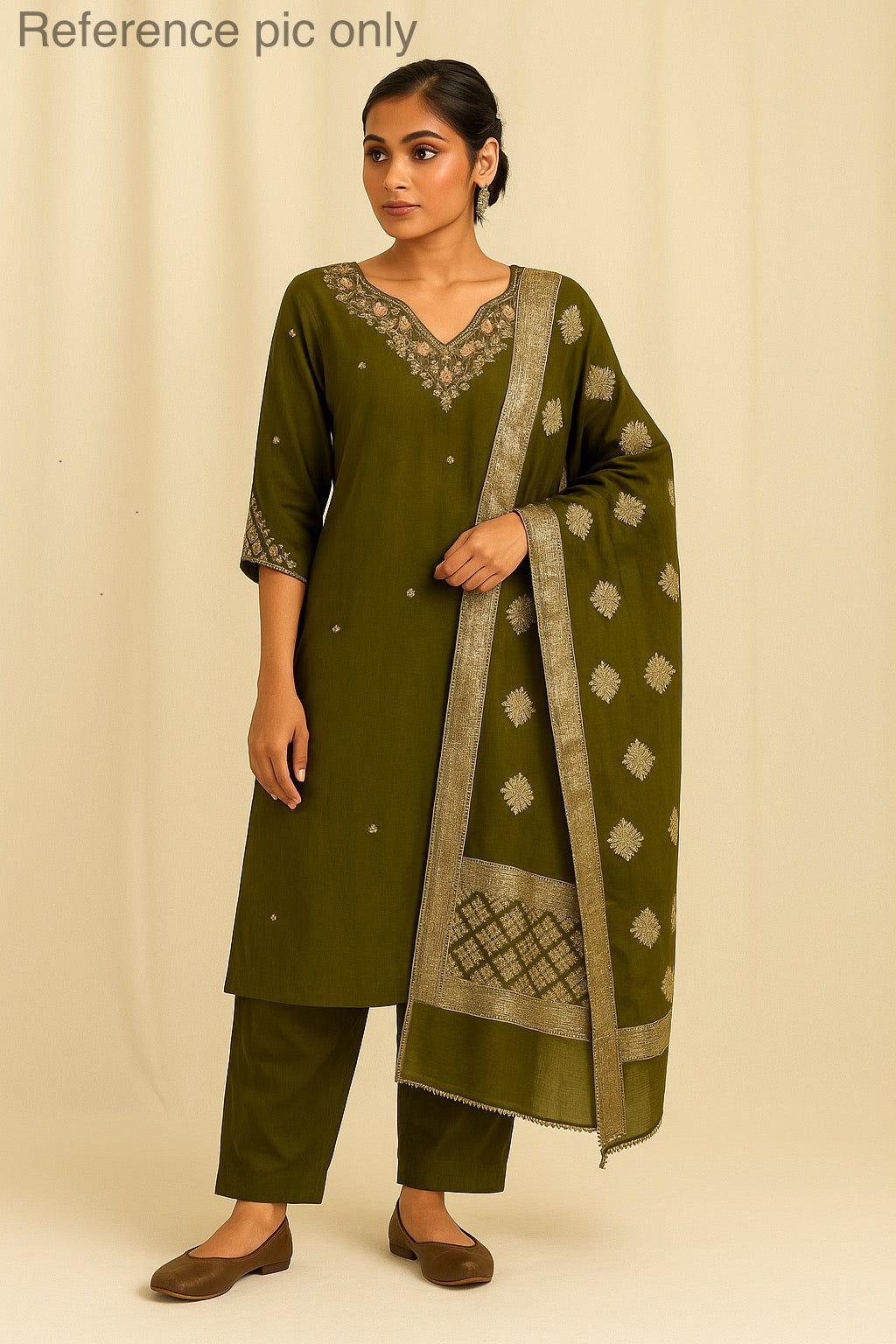 Festive Wear Mehendi Green Kurta Set