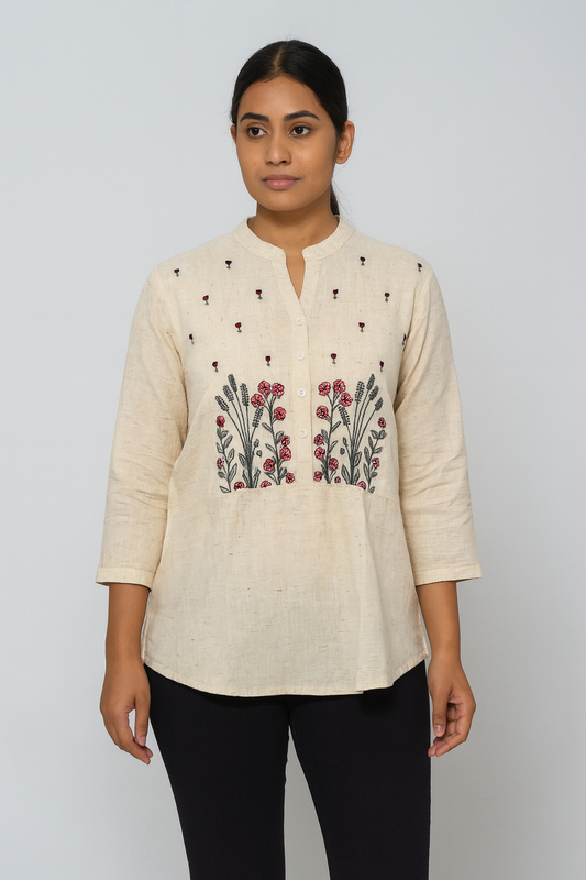 Daily Wear Beige Short Kurti
