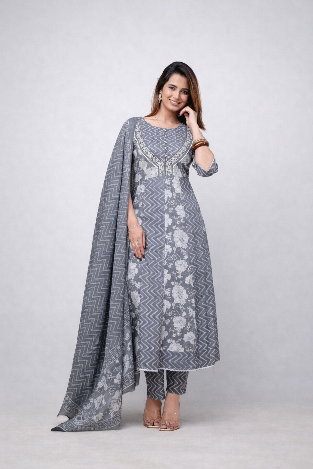 Daily Wear Grey Kurta Set