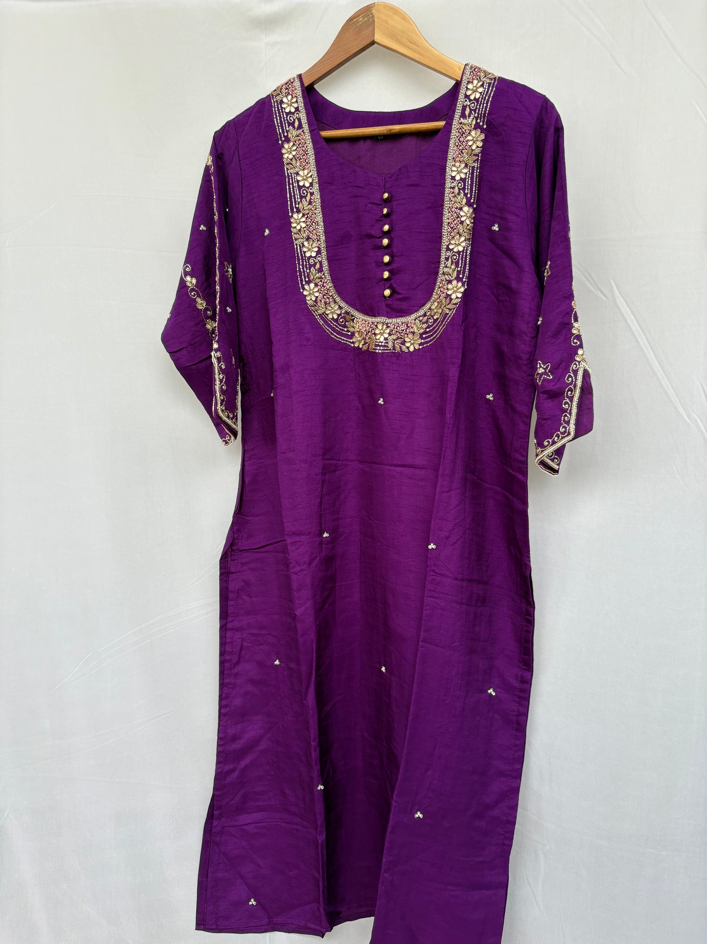 Festive Wear Purple and Black Kurta Set