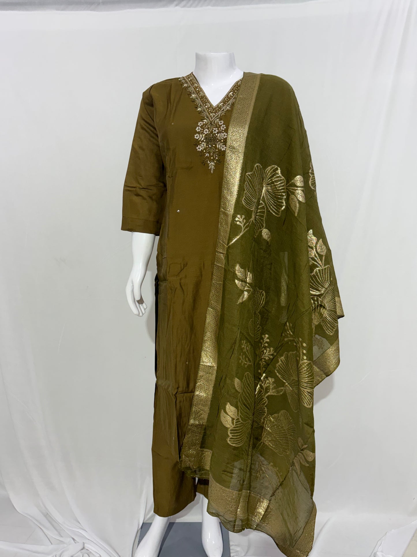 Festive Wear Mehendi Green Kurta Set