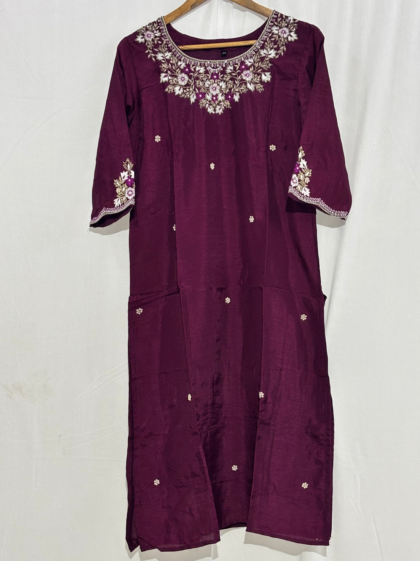 Festive Wear Wine Kurta Set