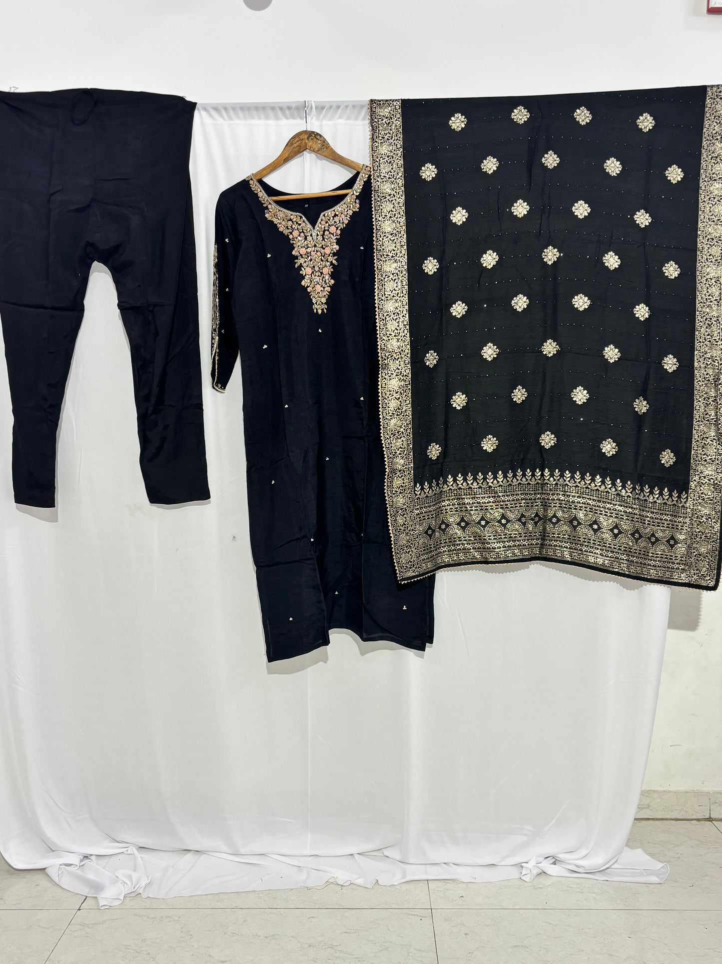 Festive Wear Black Kurta Set