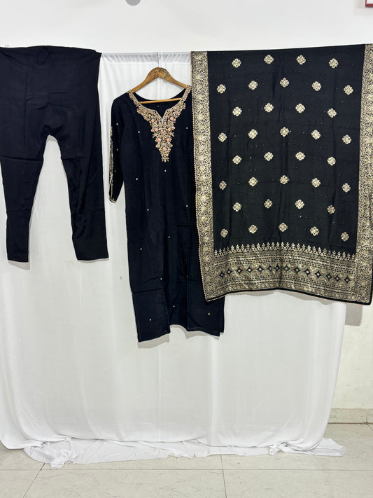 Festive Wear Black Kurta Set