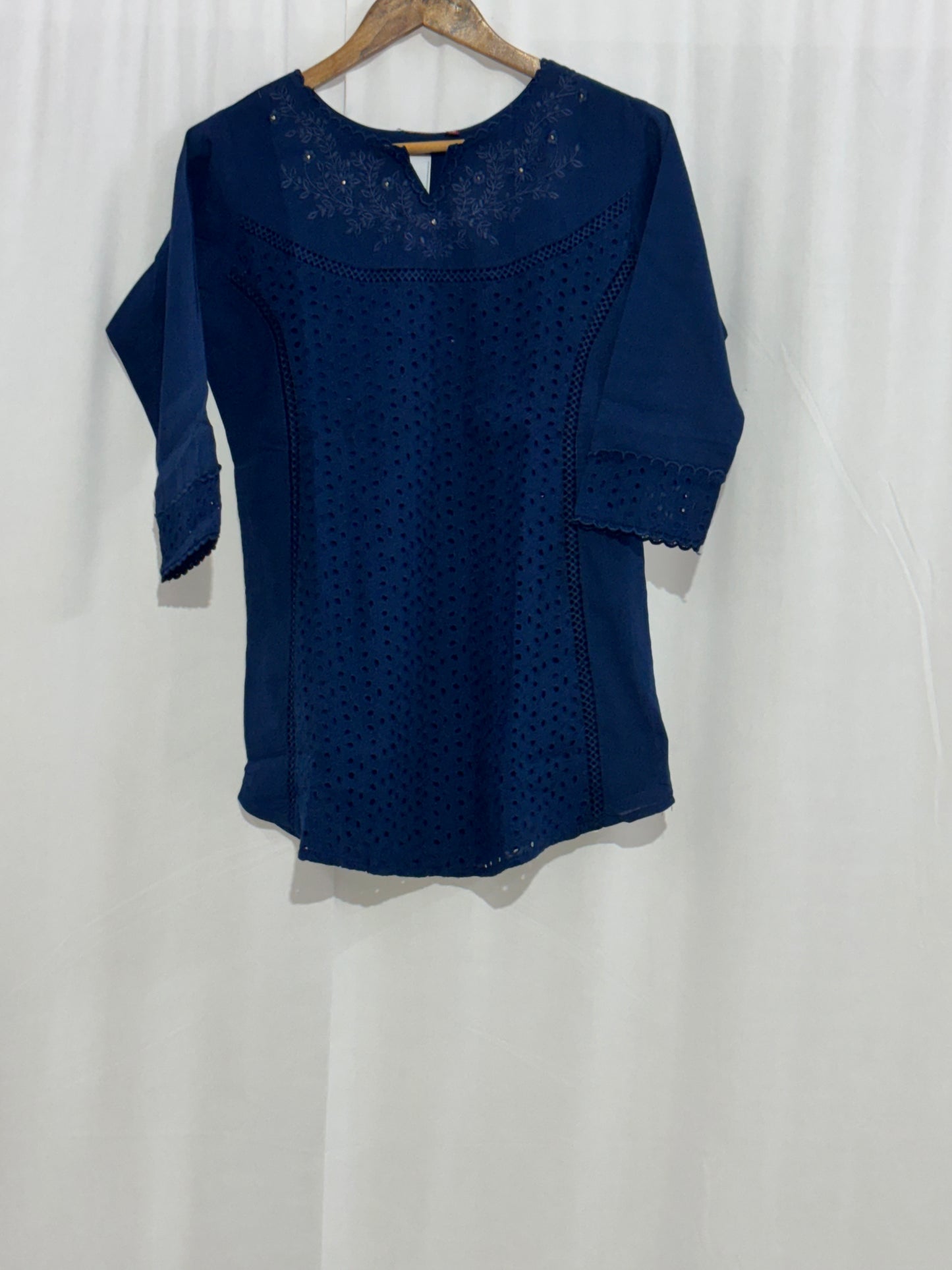 Daily Wear Navy Blue Short Kurti