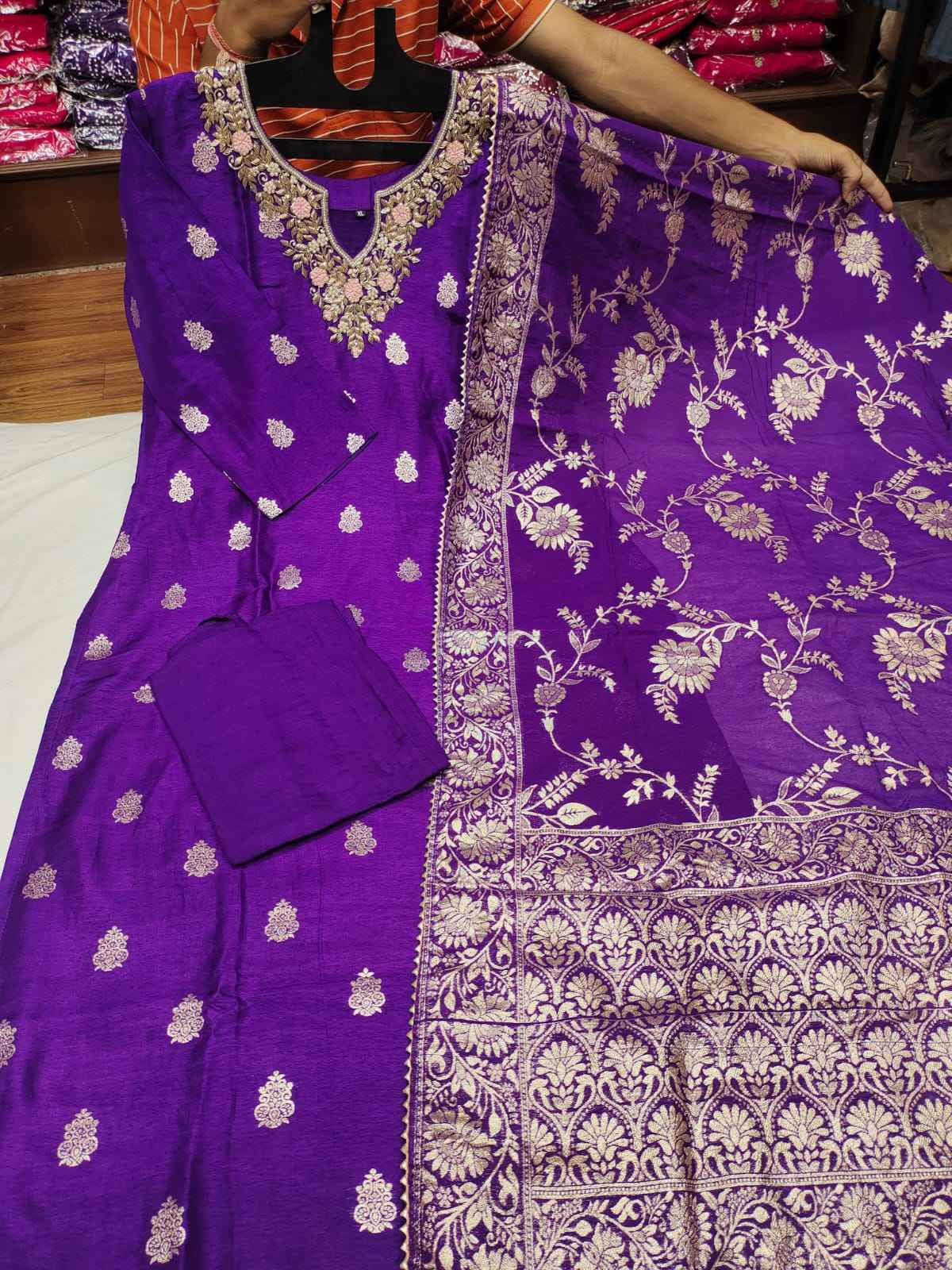 Festive Wear Purple Kurta Set