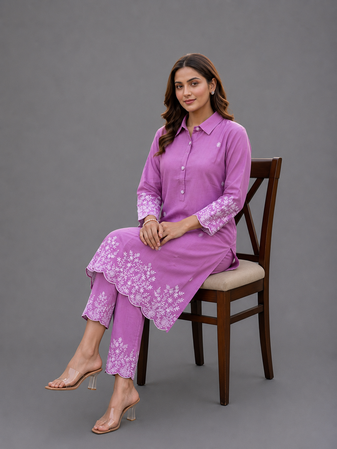 Daily Wear Lavender Rayon Co-Ord set - Code: CSLA