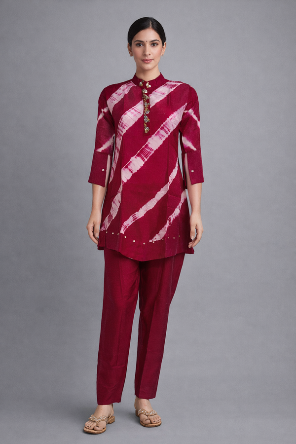 Pink Dola Silk Co-Ord Set - HAB Collections
