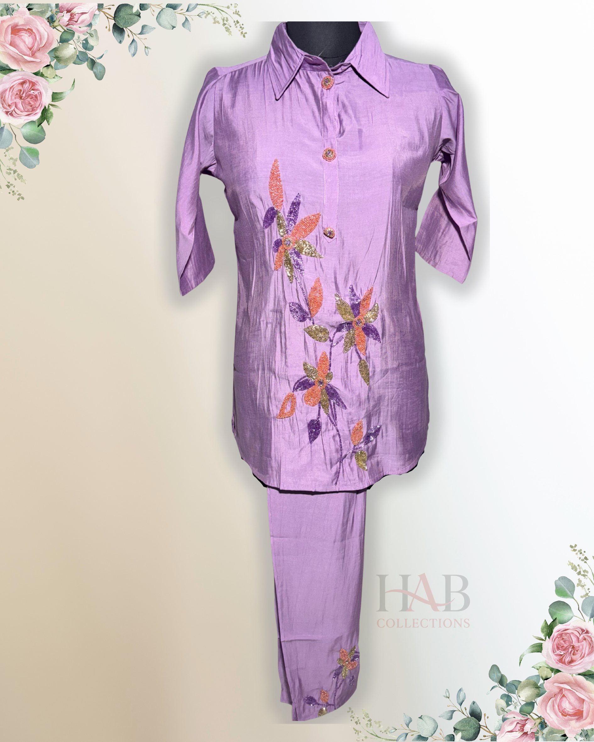 Festive Wear Purple Co-Ord Set - HAB Collections