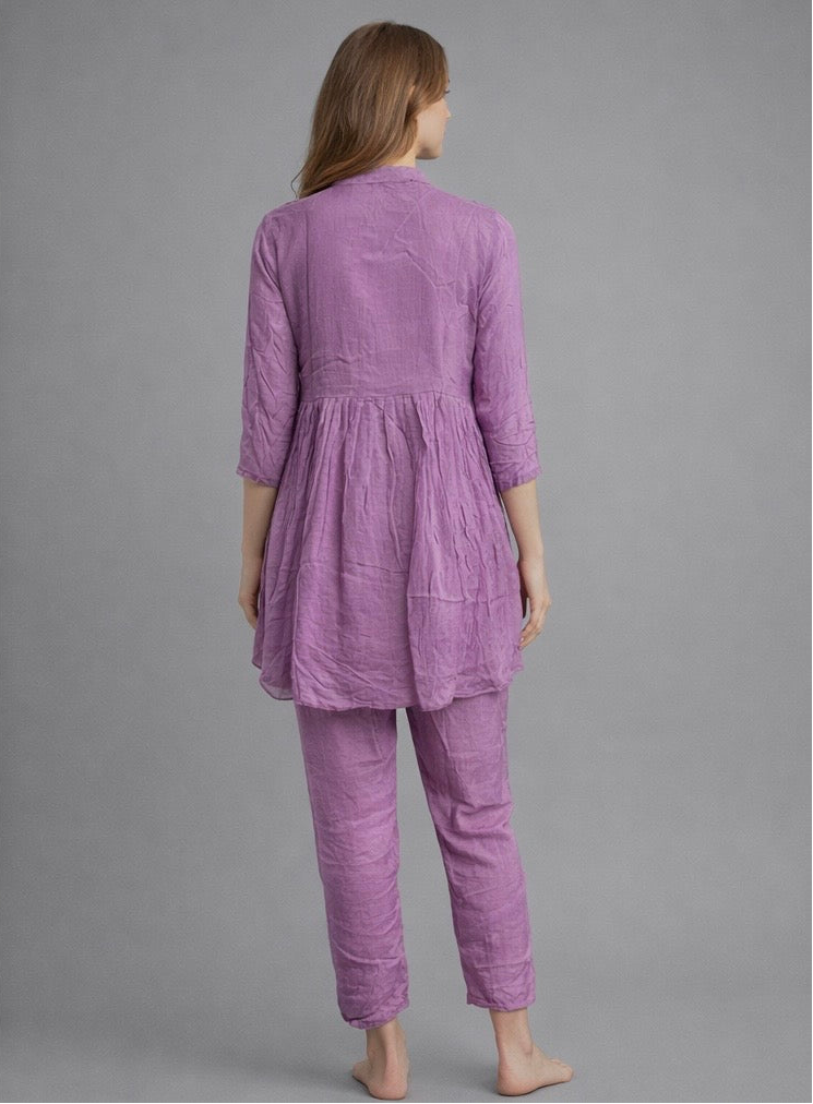 Festive Wear Lavender Co-Ord Set – Exclusive Chinnon Fabric | HabCollections