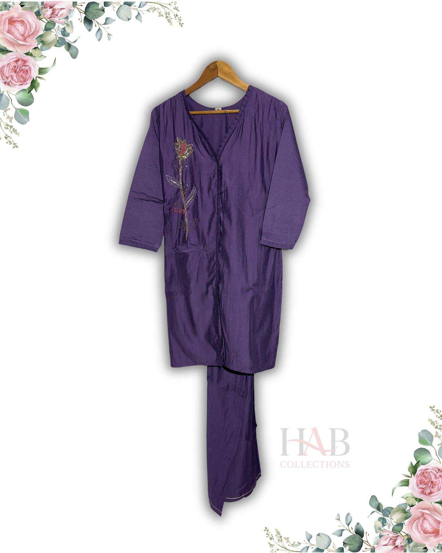 Daily Wear Purple Co-Ord Set – Rayon Fabric
