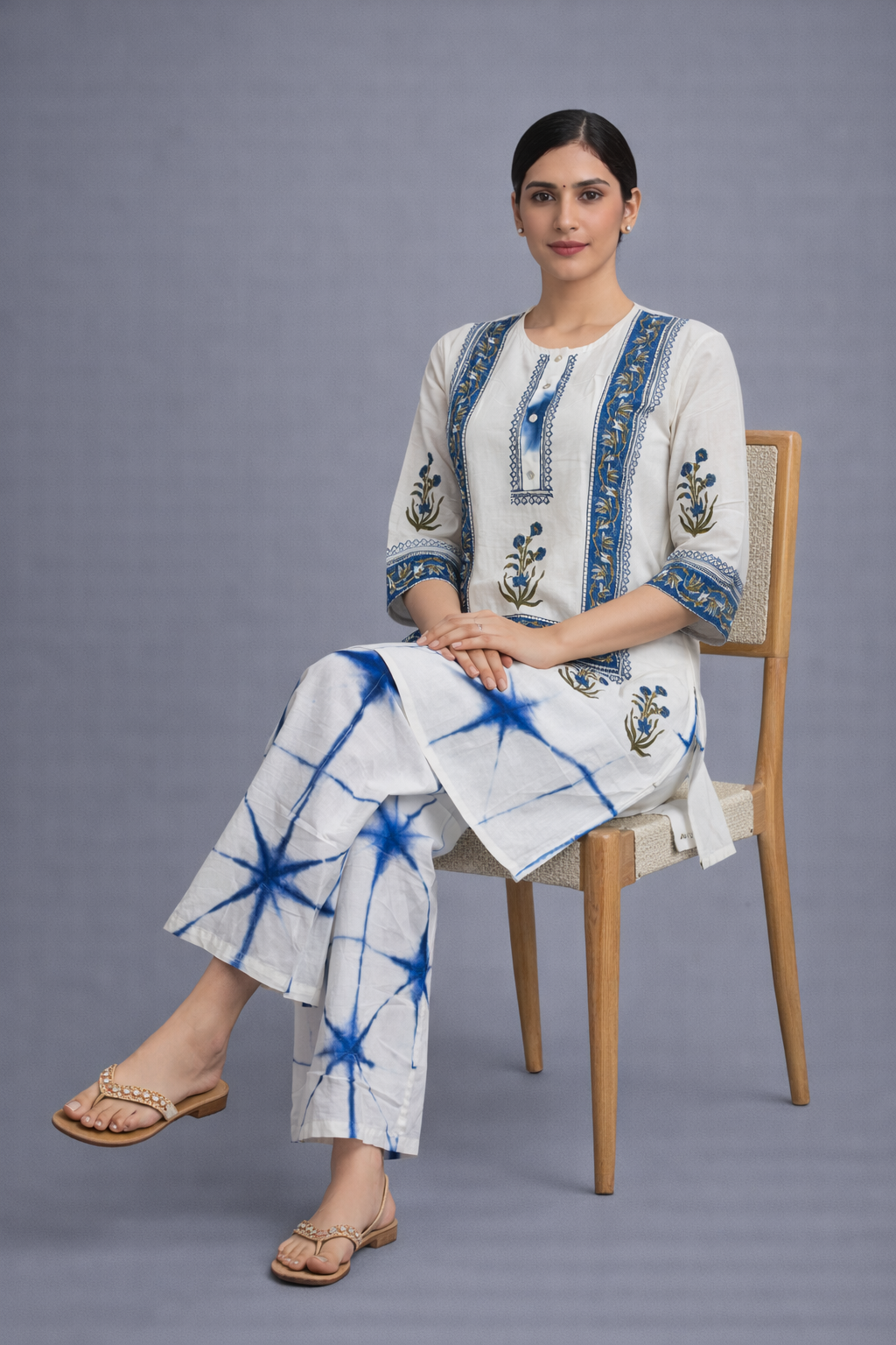 Festive Wear White Co ord Set