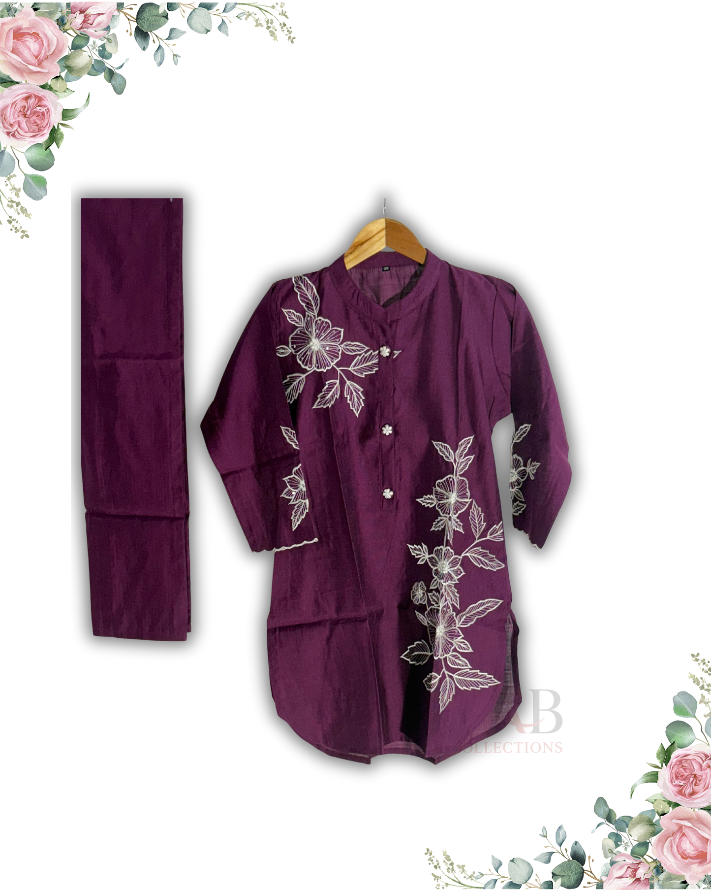 Festive Wear Wine Co-Ord Set