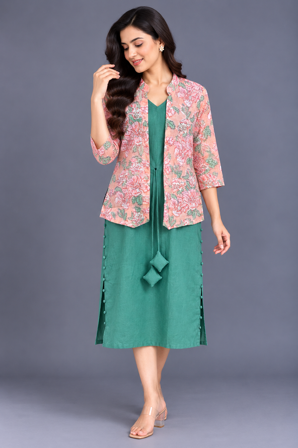 Green cotton A-Line Suit · FRGR1