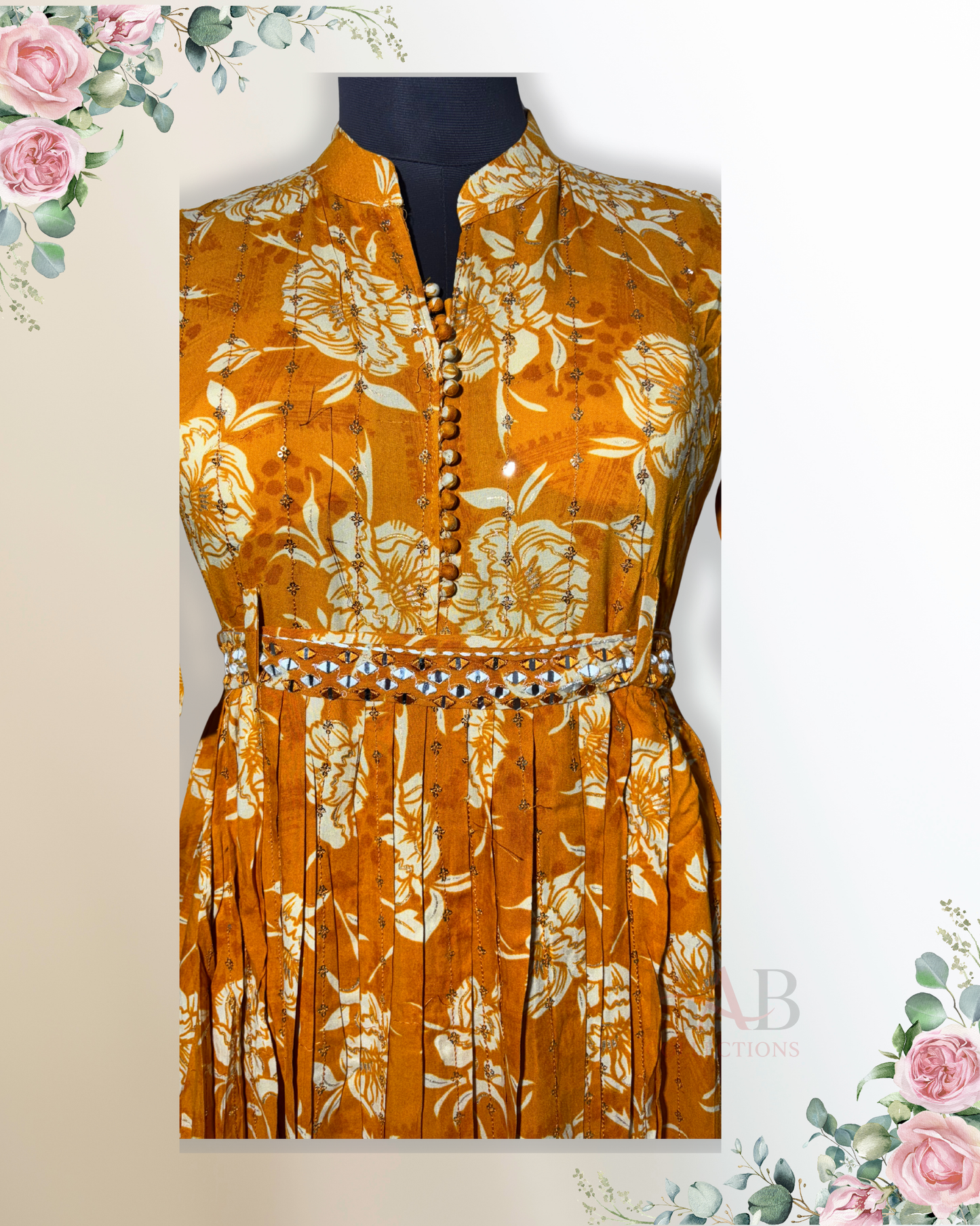 Daily Wear Orange 1 Piece Anarkali suit - HAB Collections