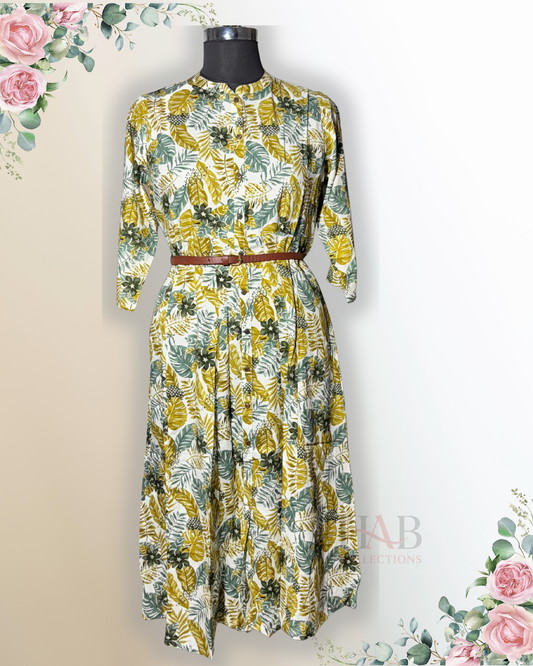 Daily Wear White 1 Piece Anarkali suit - HAB Collections