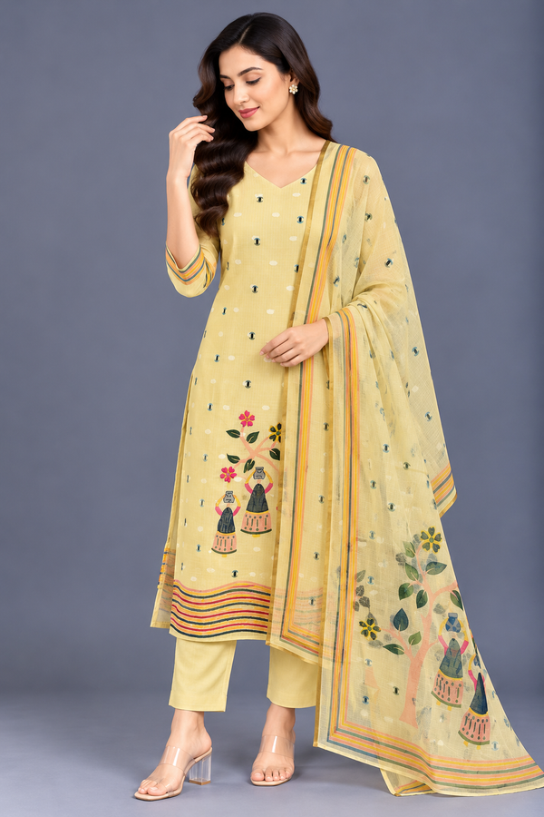 Beige Kota Kurta Set · KSBE11