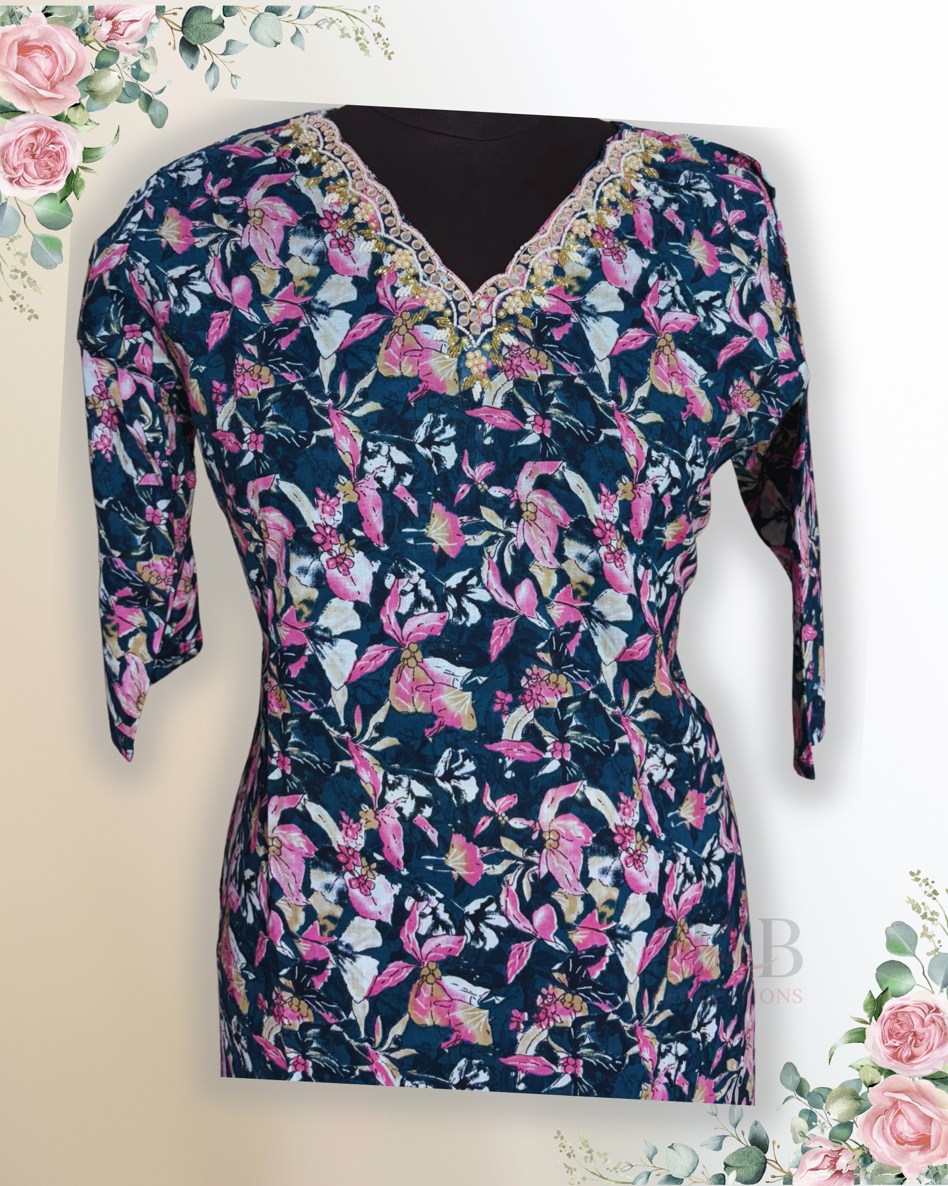 Daily Wear Blue Straight Cut Kurta Set - HAB Collections