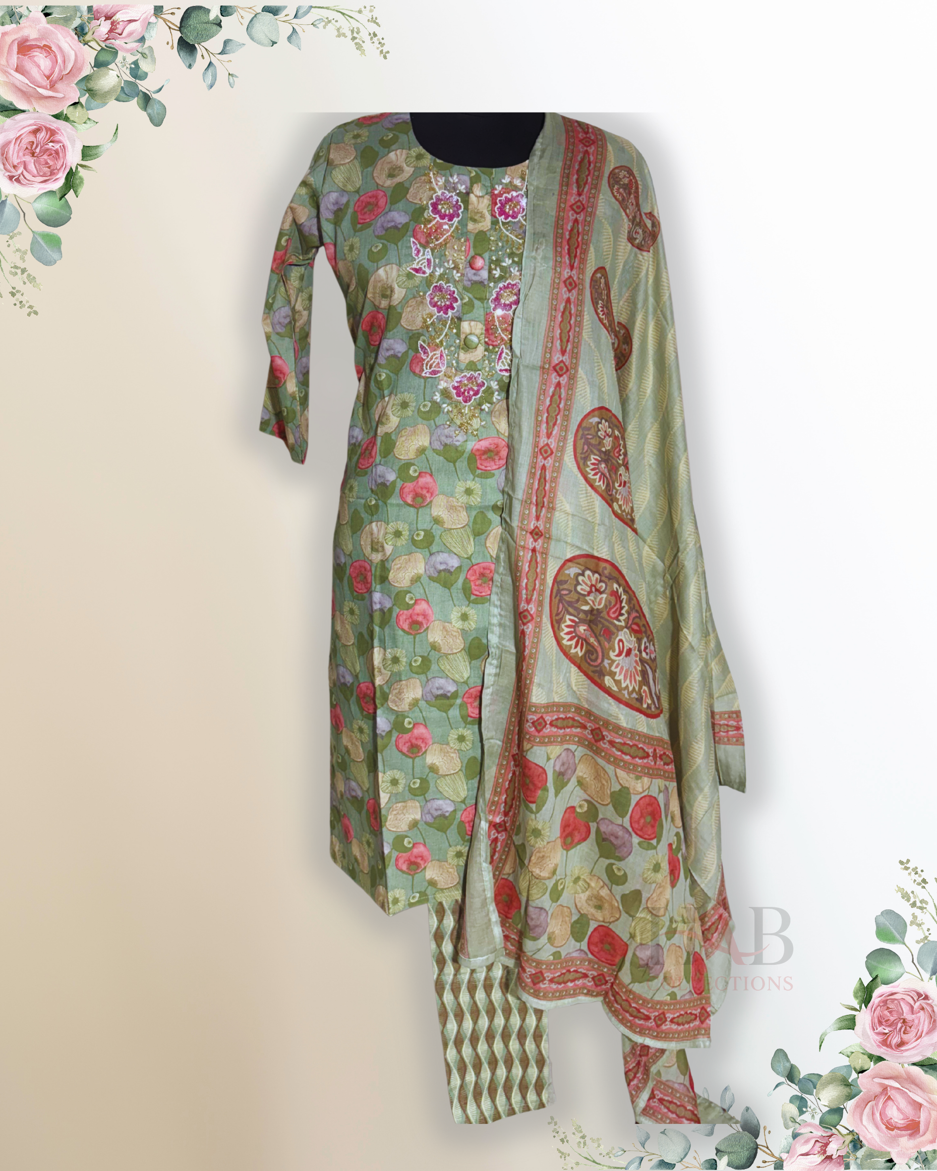 Daily Wear Green Straight Cut Kurta Set - HAB Collections