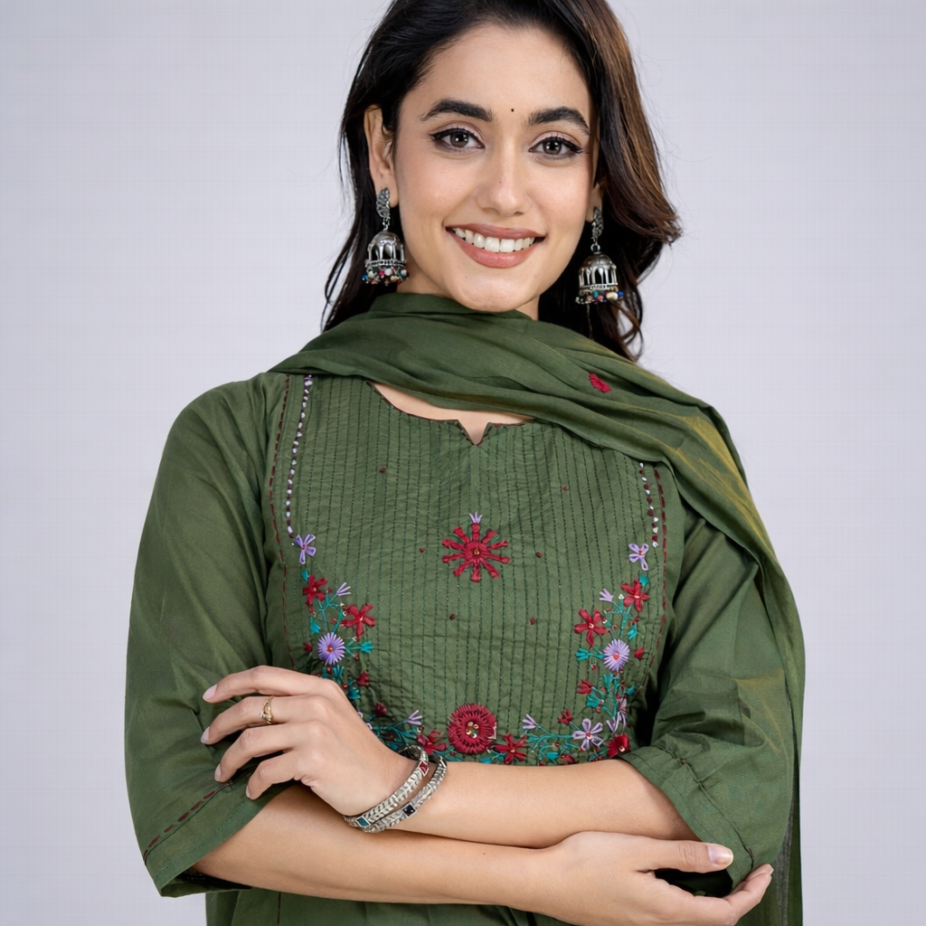 Daily Wear Green Kurta Set