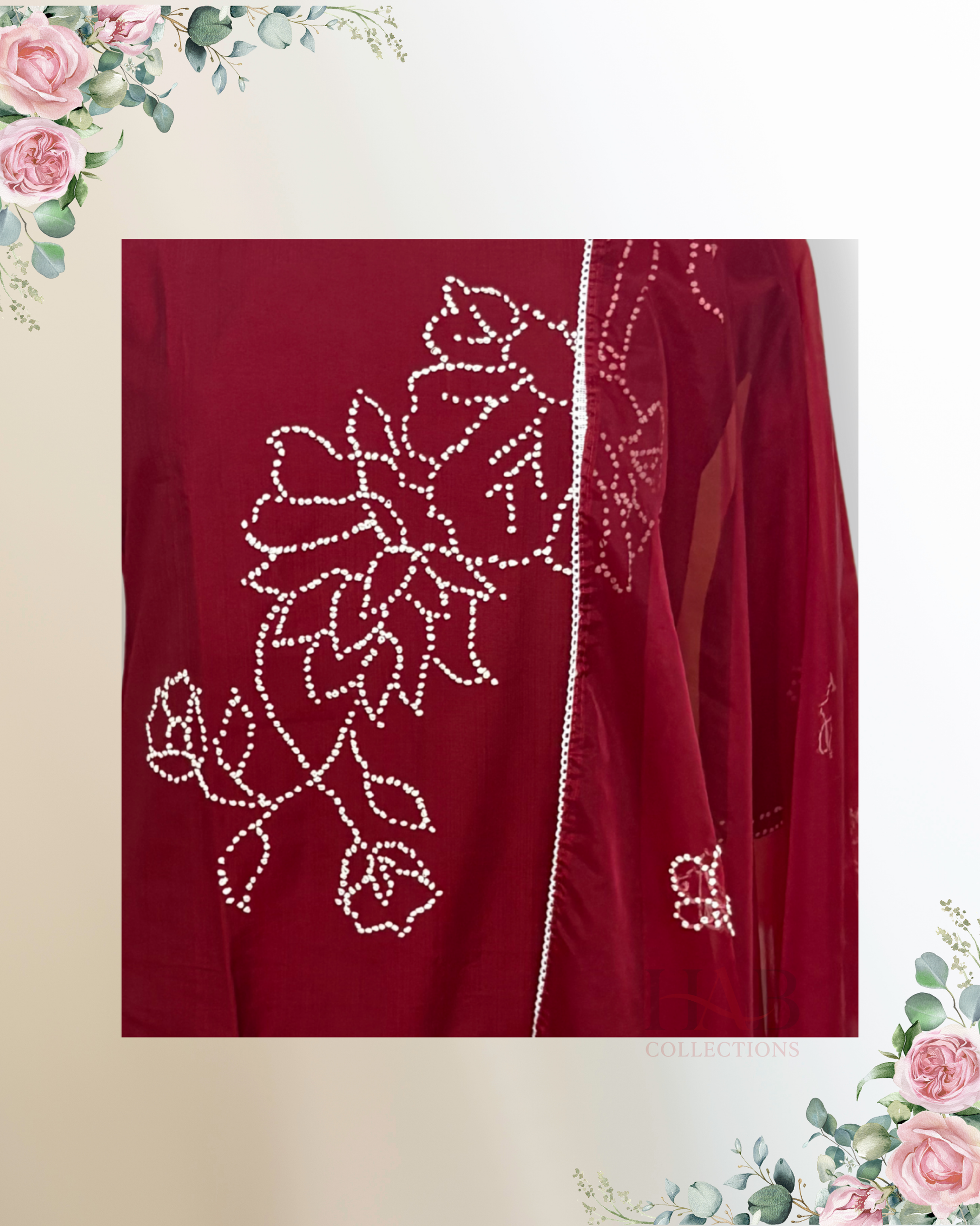 Festive Wear Maroon Straight Cut Kurta Set - HAB Collections