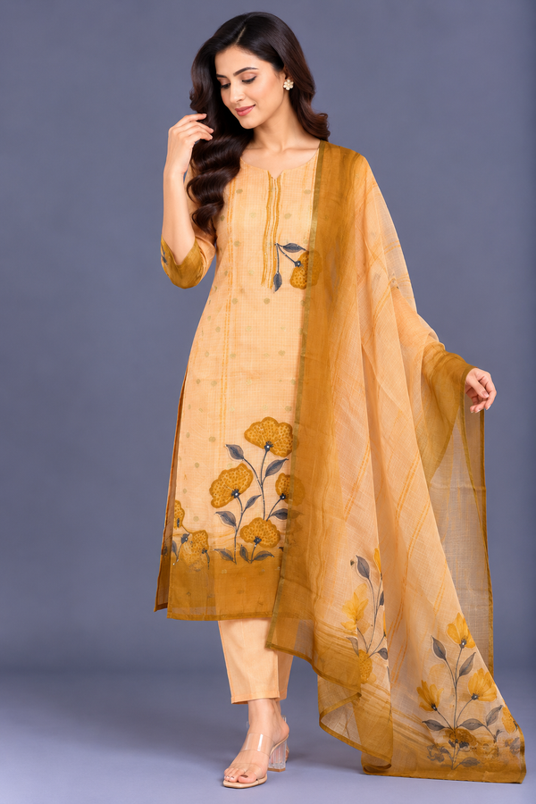 Orange Kota Kurta Set · KSOR13