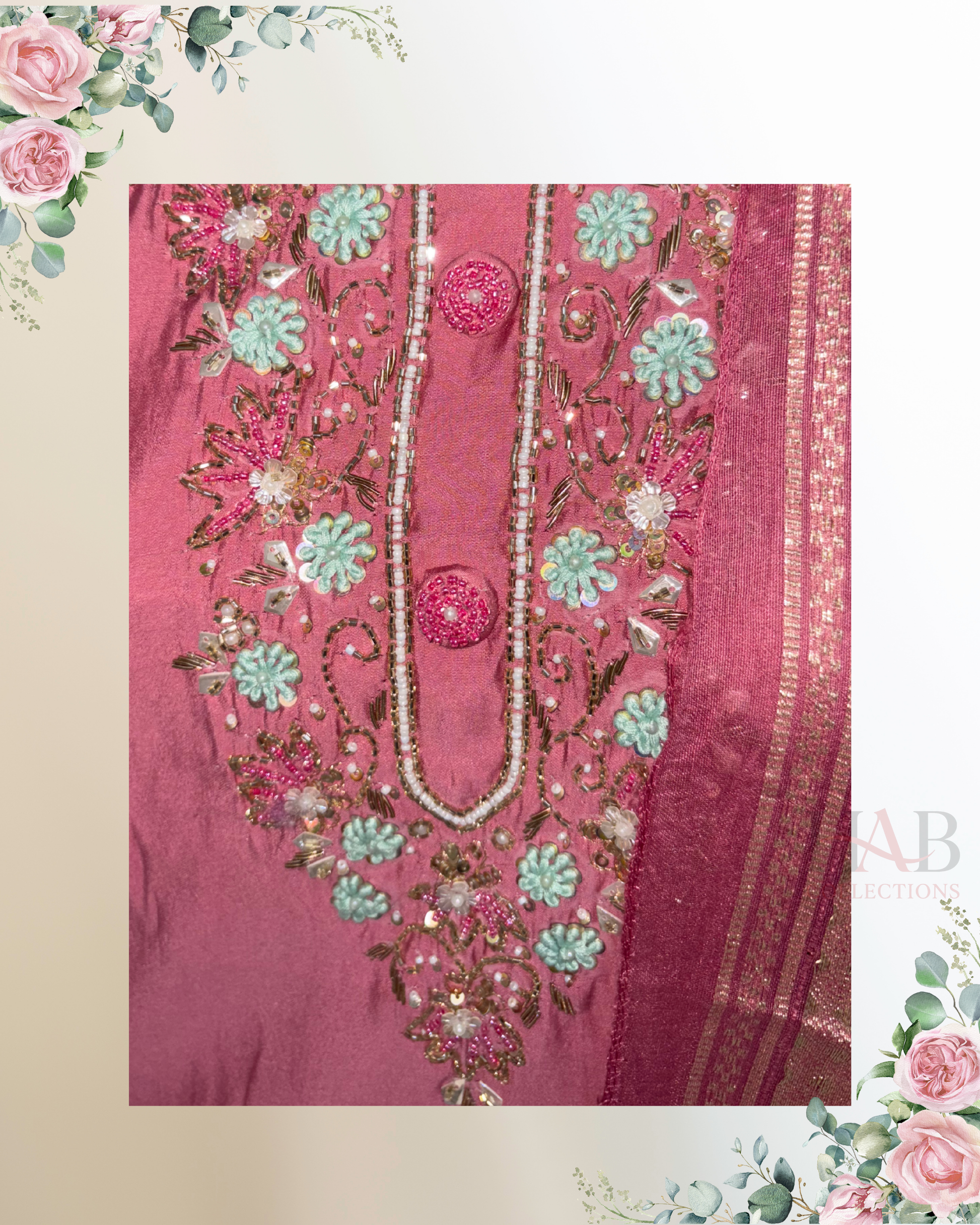 Festive Wear Pink Straight Cut Kurta Set - HAB Collections