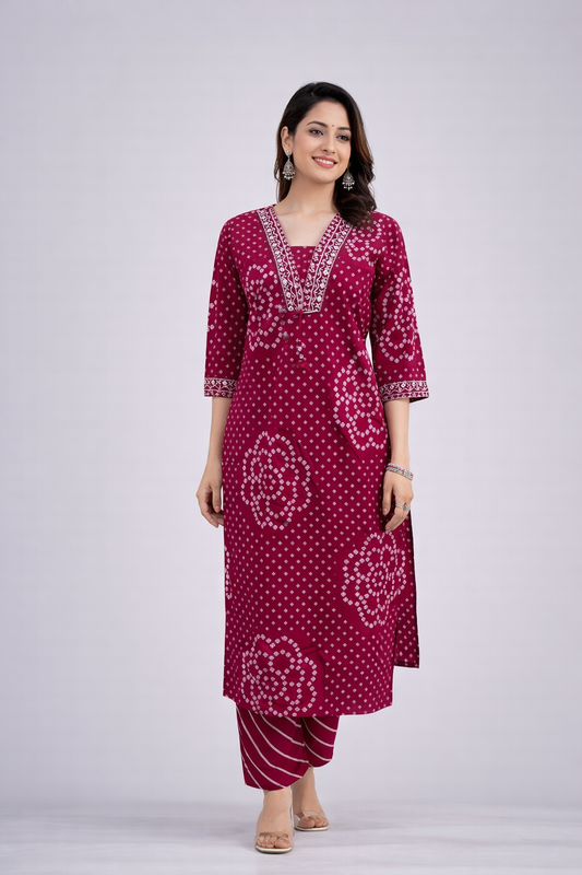 Daily Wear Pink Cotton Kurta Set - Code: KSPI8