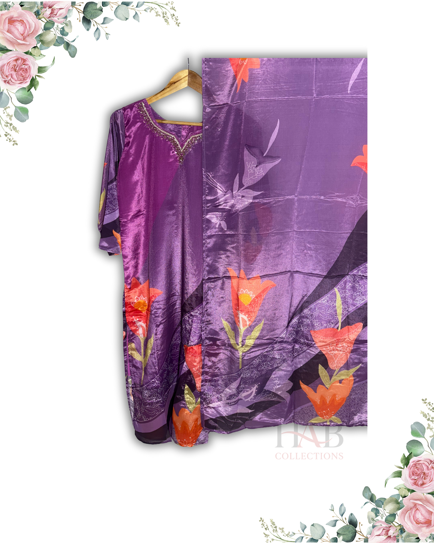 Festive Wear Purple Kurta Set – Exclusive Crape Fabric