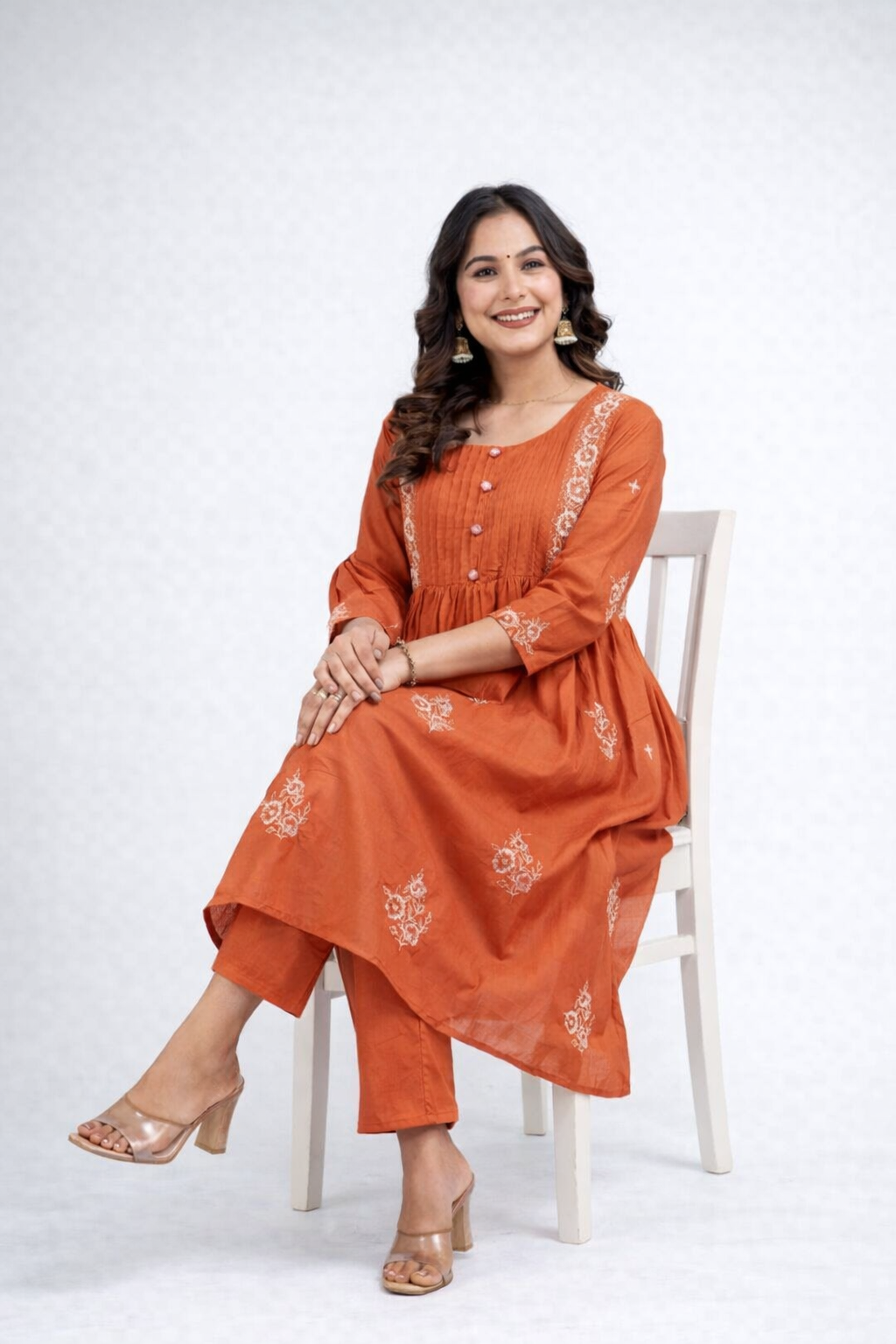 Daily Wear Rust Kurta Set