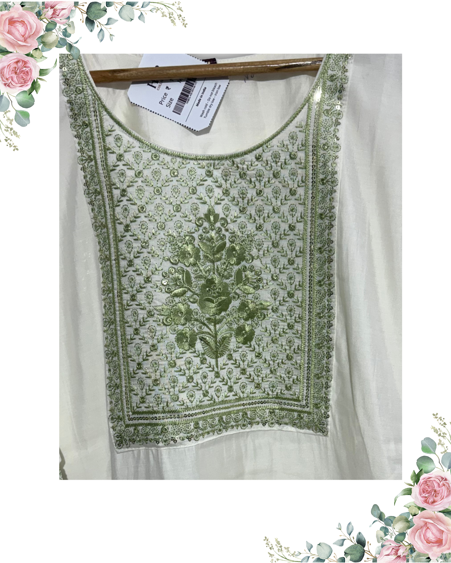 Festive Wear White Kurta Set -Silk Fabric