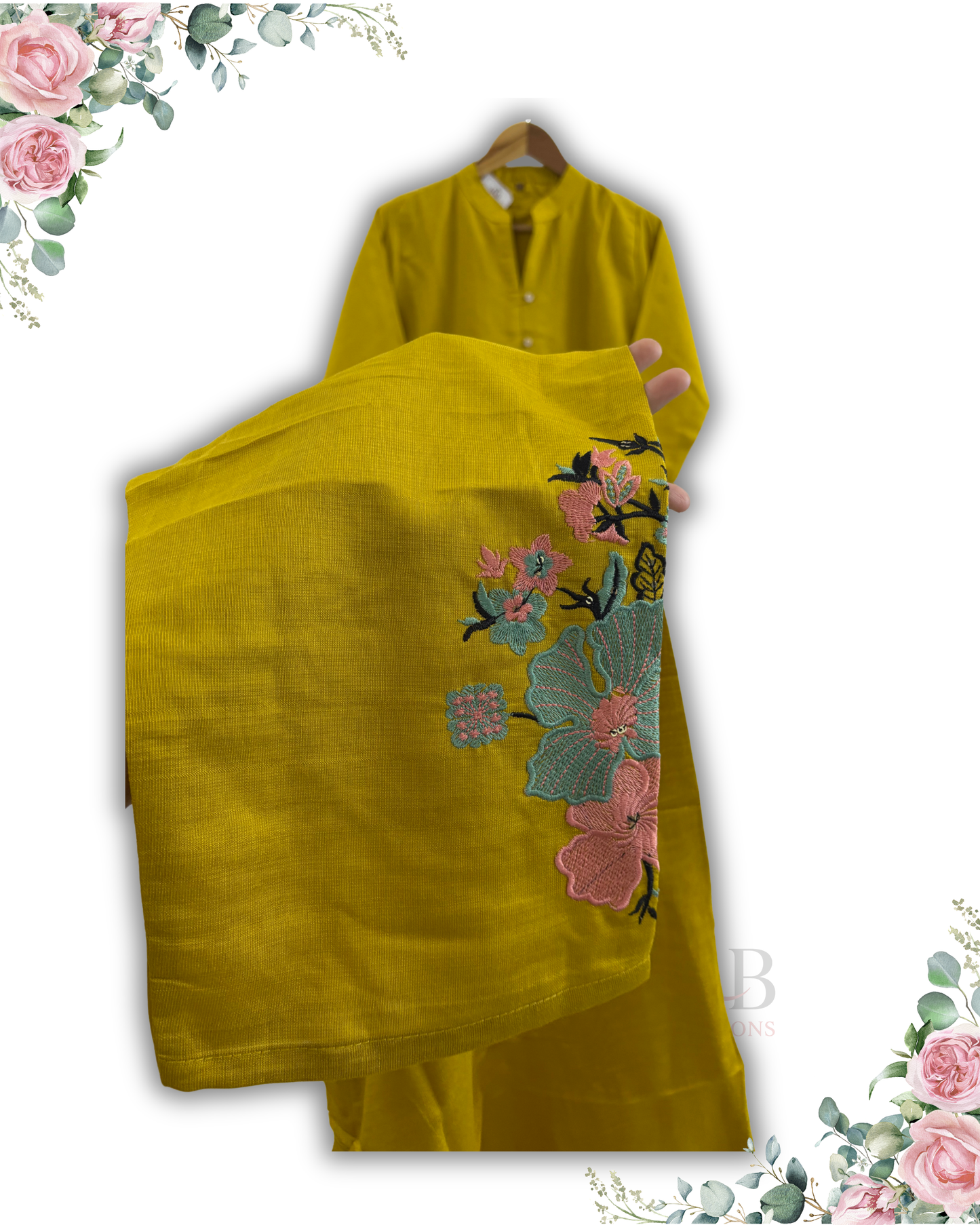 Festive Wear Mustard Co-ord Set – Rayon Fabric