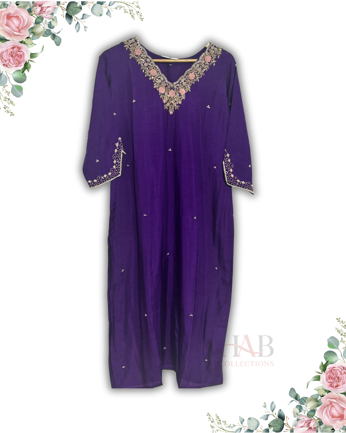 Festive Wear Purple Kurta Set