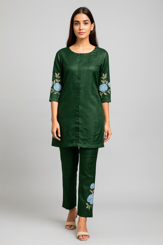Festive Wear Green Co-Ord Set