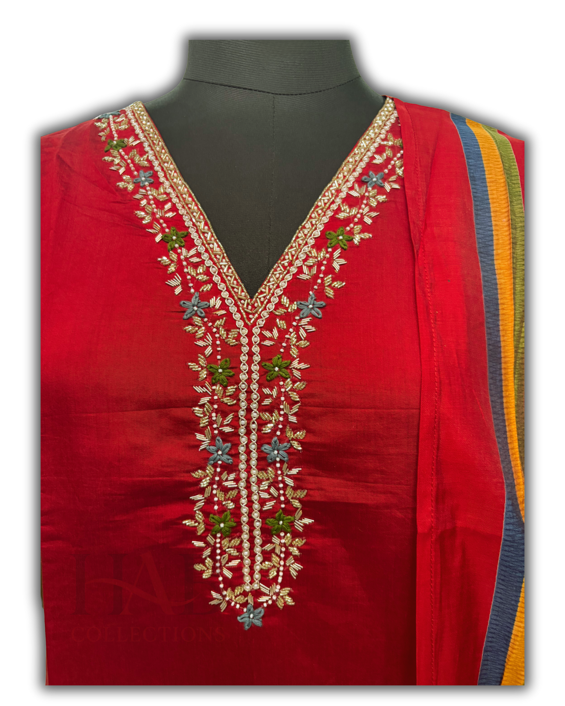 Dialy Wear Red Straight Cut Kurta Set