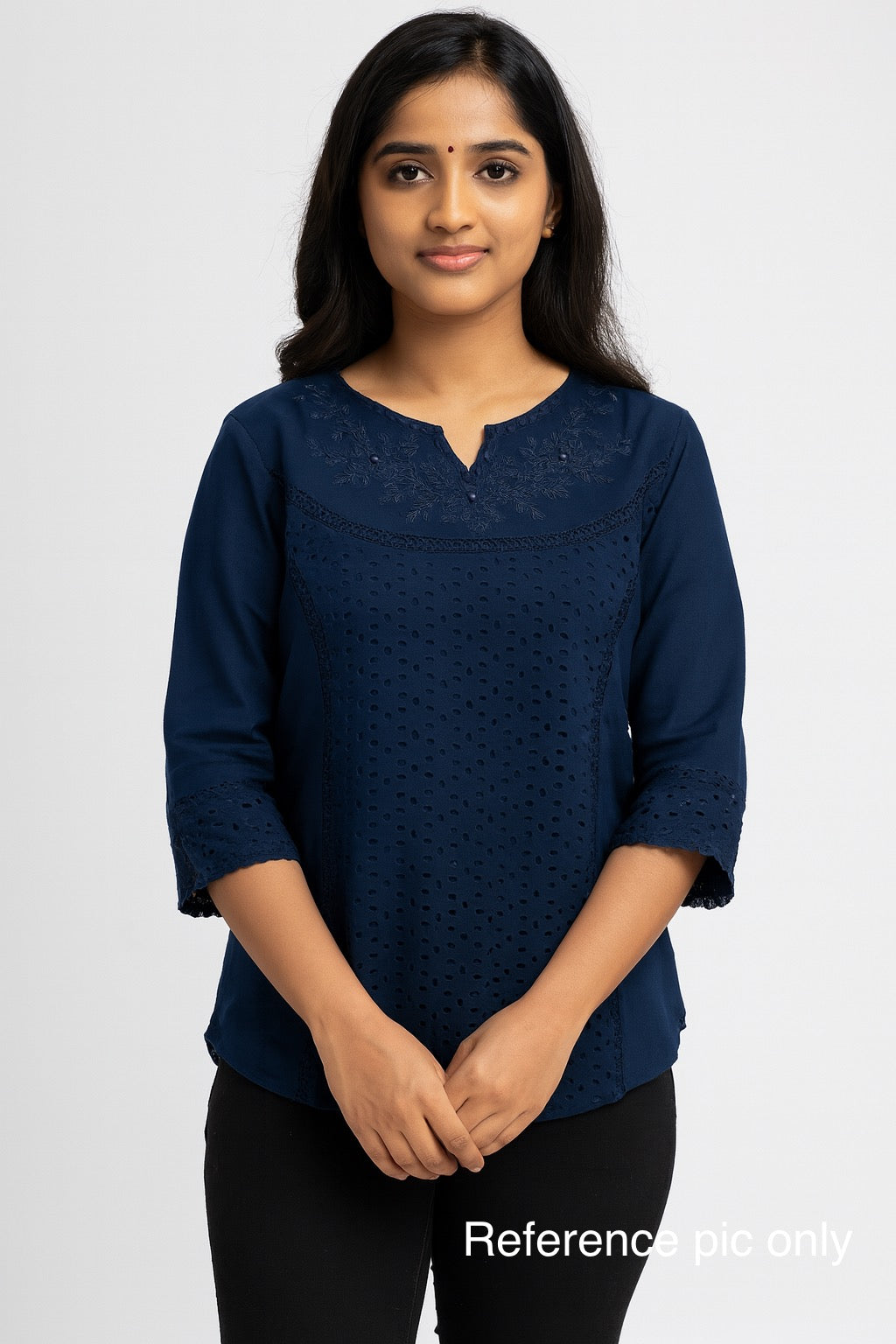 Daily Wear Navy Blue Short Kurti