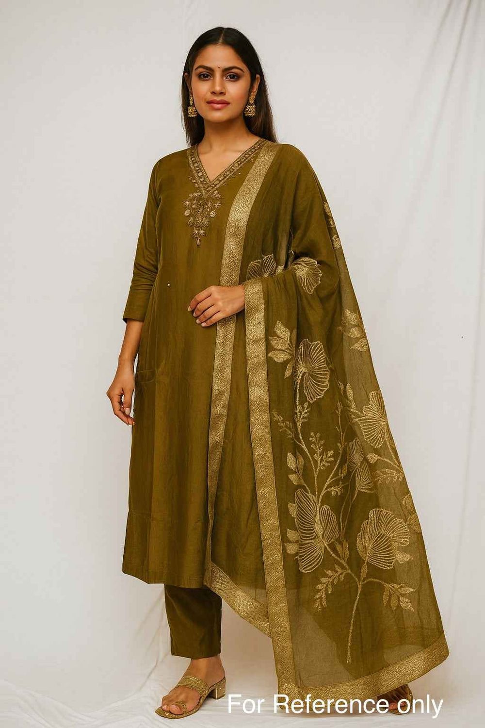 Mehendi Green Silk Kurta Set - HAB Collections