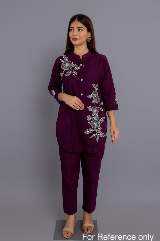 Festive Wear Wine Co-Ord Set
