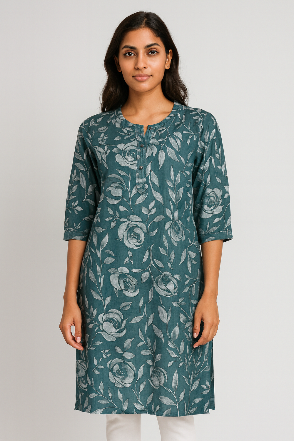 Blue Rayon Kurti - HAB Collections