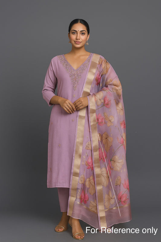 Festive Wear Lavender Kurta Set