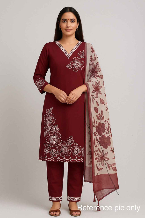 Maroon Silk Kurta Set - HAB Collections