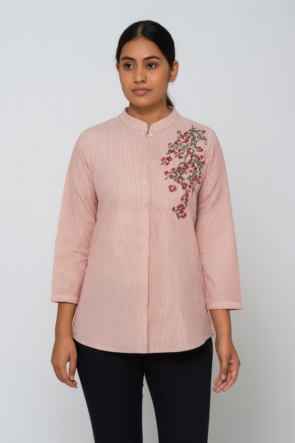 Pink Cotton Short Kurti - HAB Collections