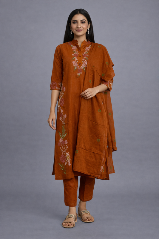 Daily Wear Brown Kurta Set