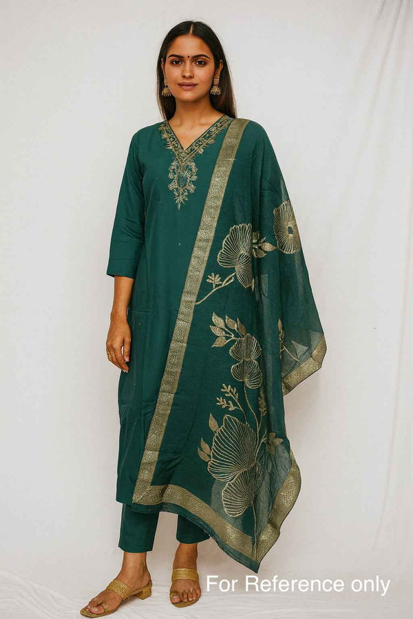 Green Silk Kurta Set - HAB Collections