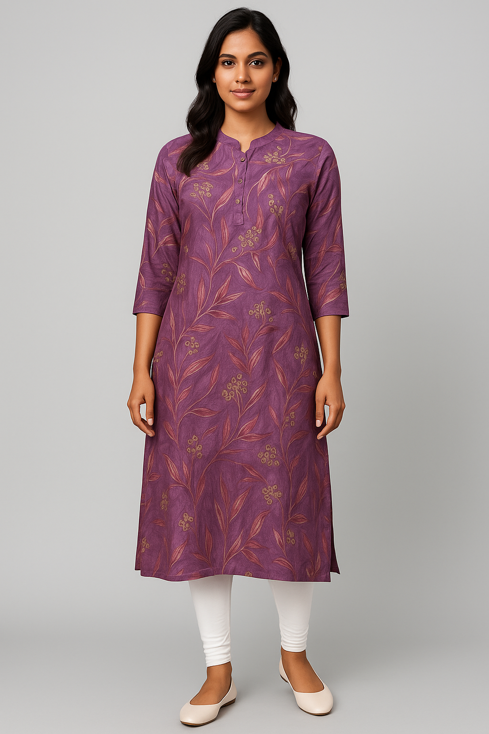 Lavender Rayon Kurti - HAB Collections