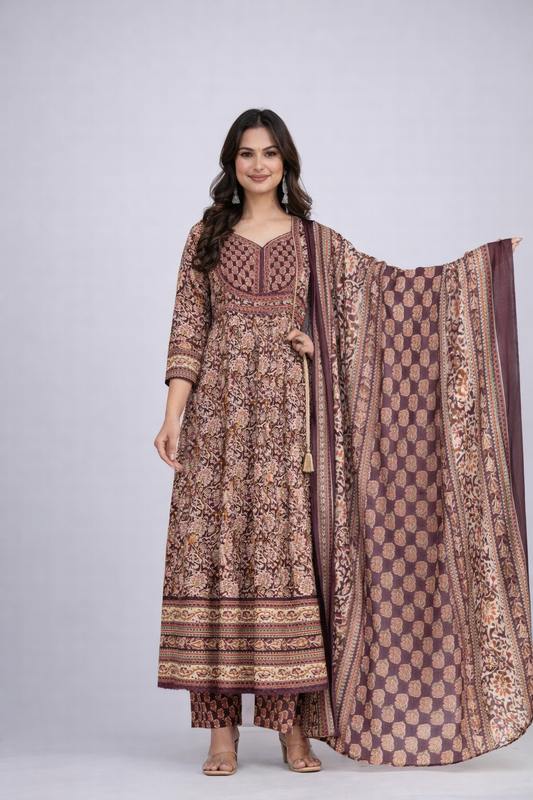 Daily Wear Violet Kurta Set