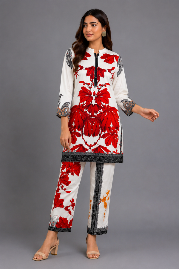 White Cotton Co-Ord Set · CSWH