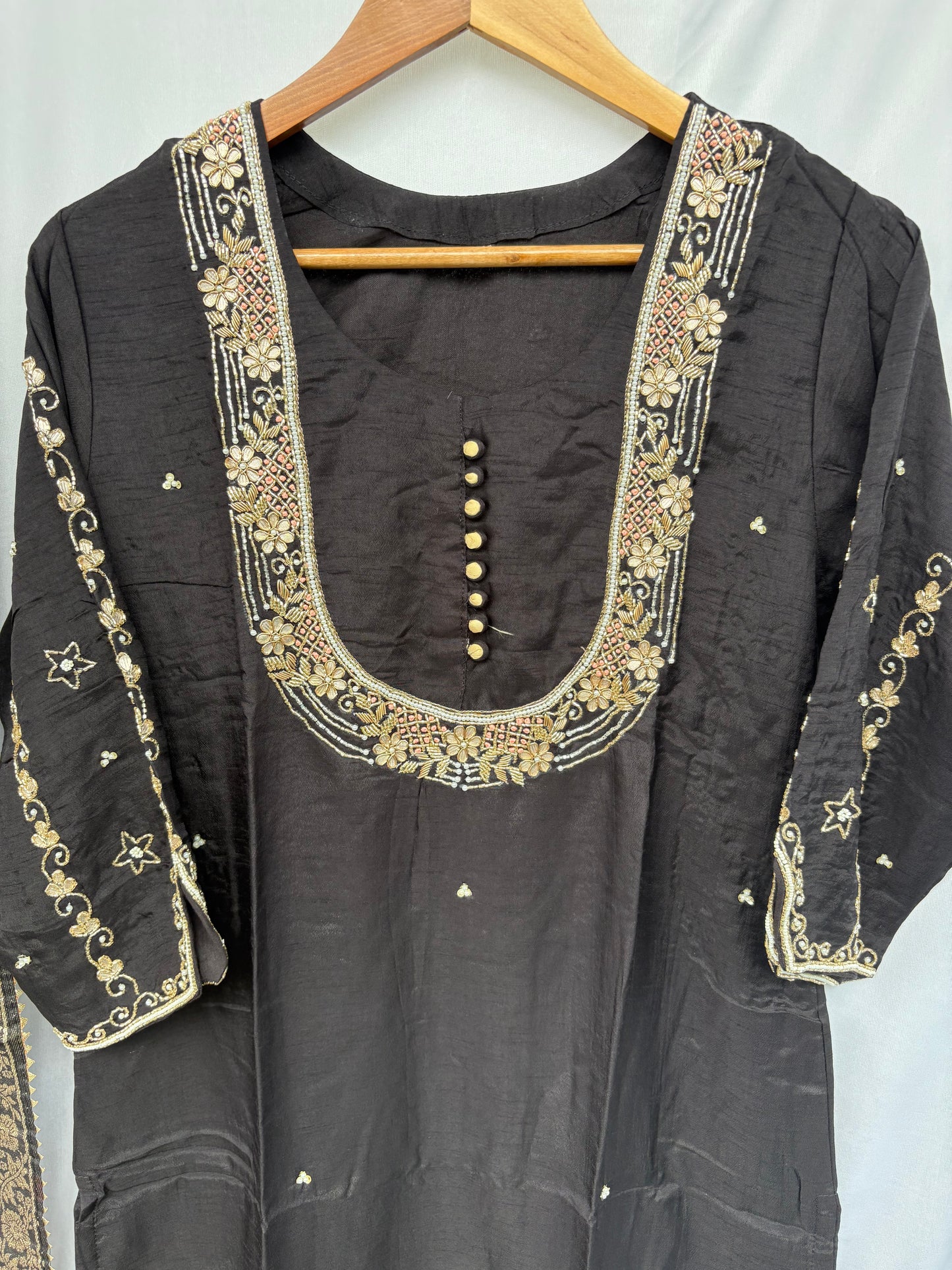 Festive Wear Purple and Black Kurta Set
