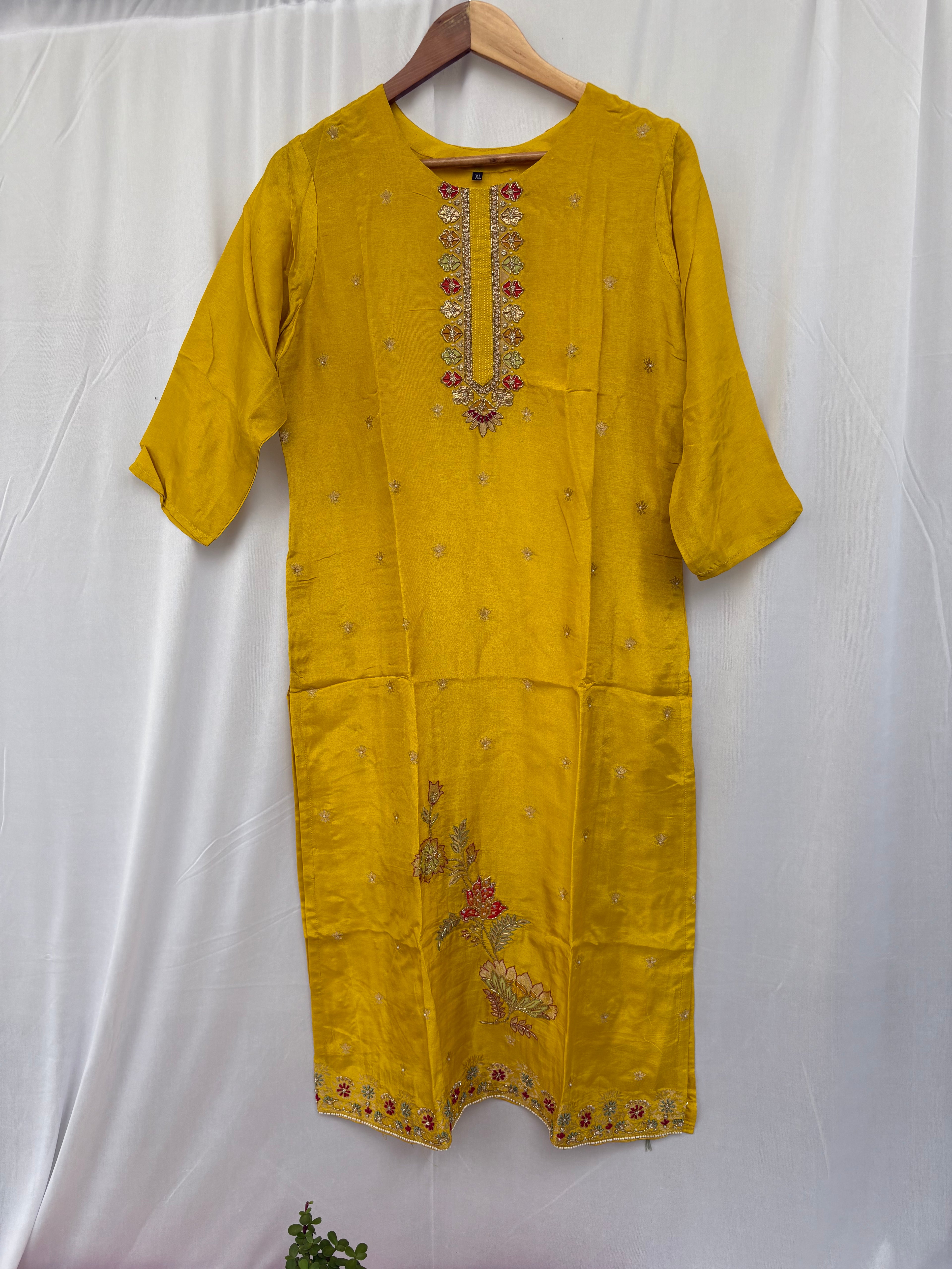 Festive Wear Yellow Kurta Set